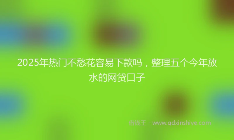 2025年热门不愁花容易下款吗，整理五个今年放水的网贷口子