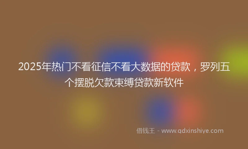 2025年热门不看征信不看大数据的贷款，罗列五个摆脱欠款束缚贷款新软件
