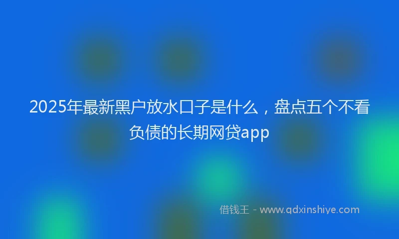 2025年最新黑户放水口子是什么，盘点五个不看负债的长期网贷app