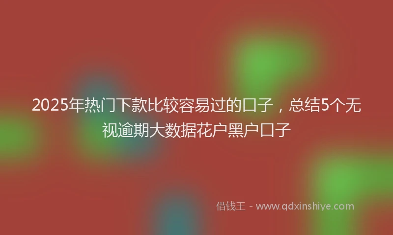 2025年热门下款比较容易过的口子，总结5个无视逾期大数据花户黑户口子