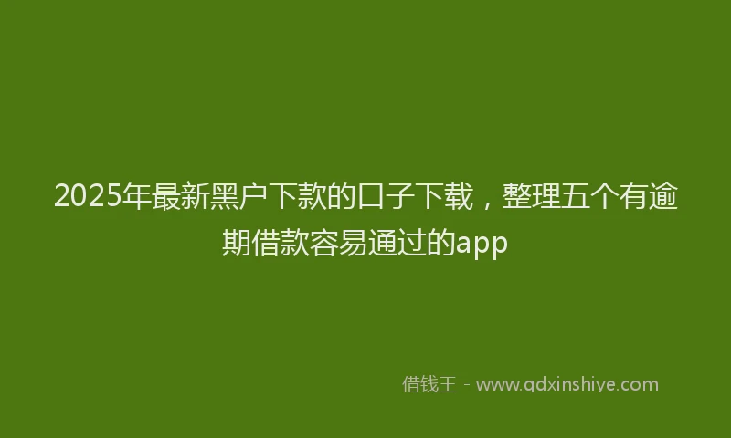 2025年最新黑户下款的口子下载，整理五个有逾期借款容易通过的app