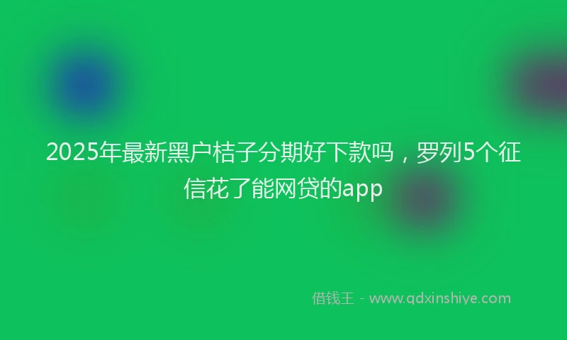 2025年最新黑户桔子分期好下款吗，罗列5个征信花了能网贷的app