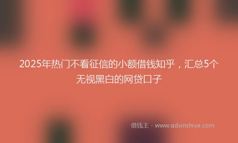 2025年热门不看征信的小额借钱知乎，汇总5个无视黑白的网贷口子