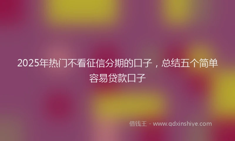 2025年热门不看征信分期的口子，总结五个简单容易贷款口子