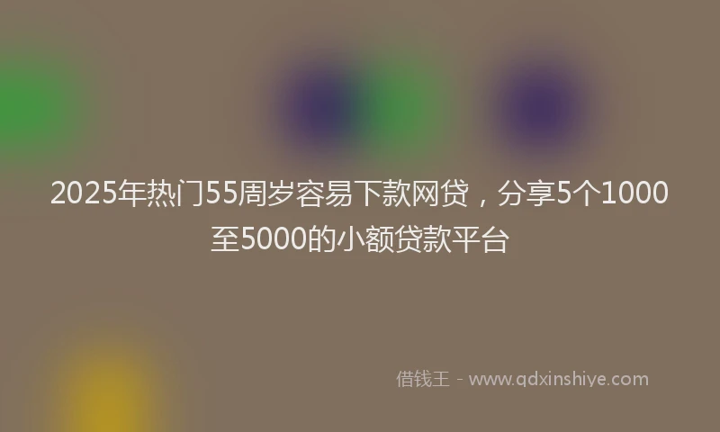 2025年热门55周岁容易下款网贷，分享5个1000至5000的小额贷款平台