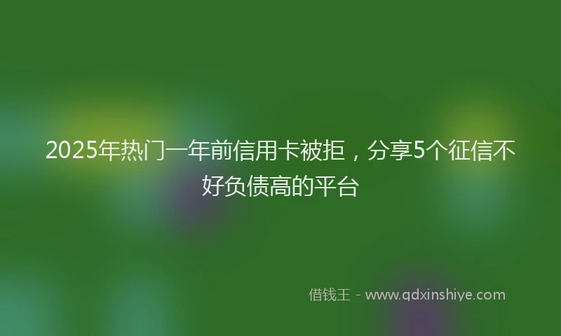 2025年热门一年前信用卡被拒，分享5个征信不好负债高的平台
