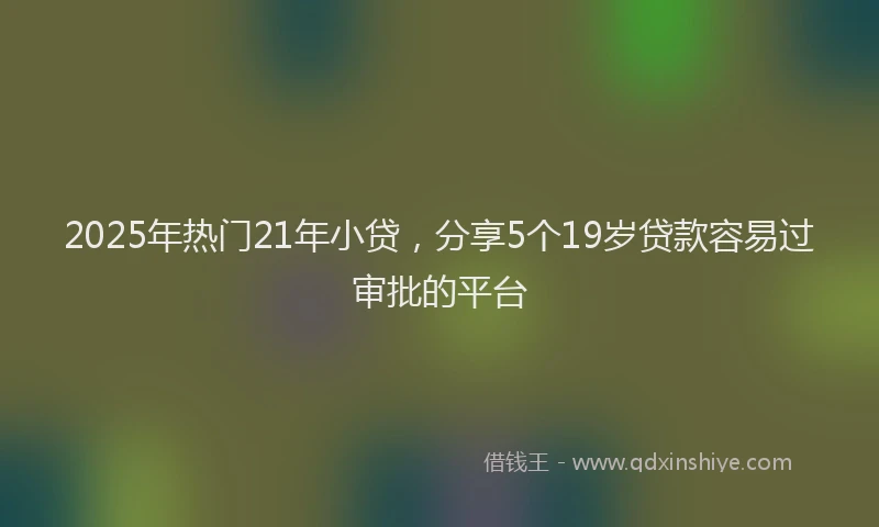 2025年热门21年小贷，分享5个19岁贷款容易过审批的平台
