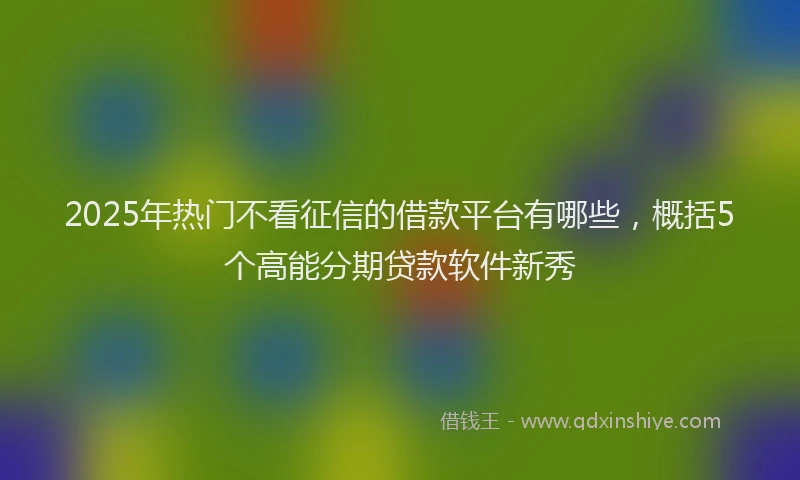 2025年热门不看征信的借款平台有哪些，概括5个高能分期贷款软件新秀