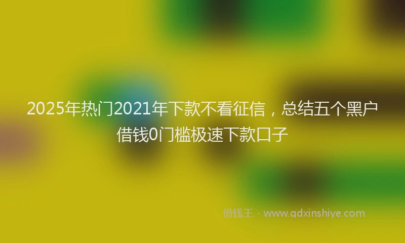2025年热门2021年下款不看征信，总结五个黑户借钱0门槛极速下款口子