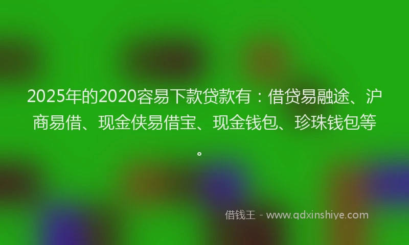 2025年的2020容易下款贷款有：借贷易融途、沪商易借、现金侠易借宝、现金钱包、珍珠钱包等。
