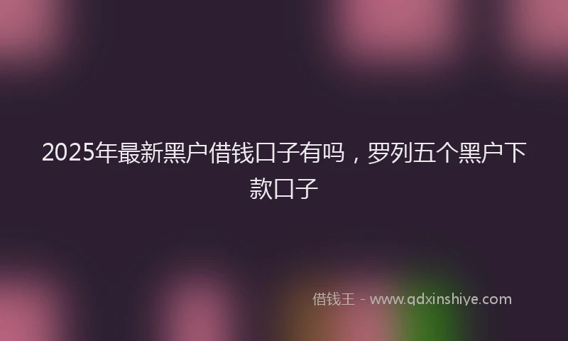 2025年最新黑户借钱口子有吗，罗列五个黑户下款口子