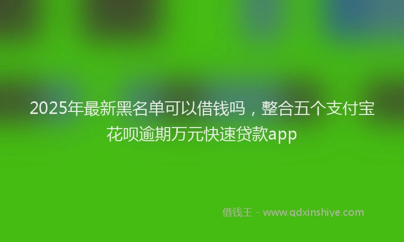 2025年最新黑名单可以借钱吗，整合五个支付宝花呗逾期万元快速贷款app