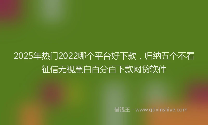 2025年热门2022哪个平台好下款，归纳五个不看征信无视黑白百分百下款网贷软件