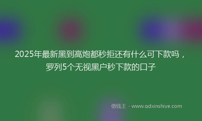 2025年最新黑到高炮都秒拒还有什么可下款吗，罗列5个无视黑户秒下款的口子