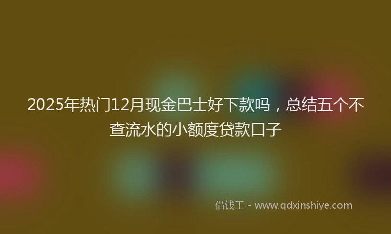 2025年热门12月现金巴士好下款吗，总结五个不查流水的小额度贷款口子