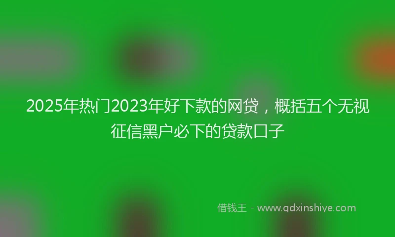 2025年热门2023年好下款的网贷，概括五个无视征信黑户必下的贷款口子