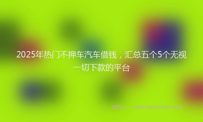 2025年热门不押车汽车借钱，汇总五个5个无视一切下款的平台