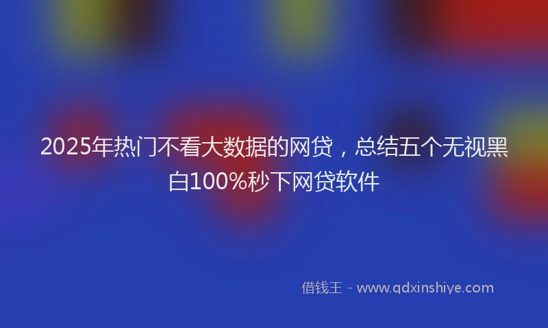 2025年热门不看大数据的网贷，总结五个无视黑白100%秒下网贷软件