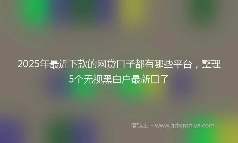 2025年最近下款的网贷口子都有哪些平台，整理5个无视黑白户最新口子