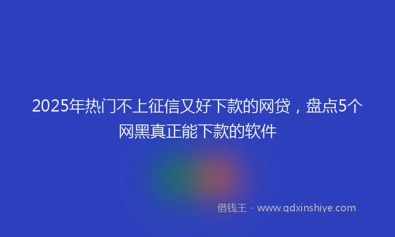 2025年热门不上征信又好下款的网贷，盘点5个网黑真正能下款的软件
