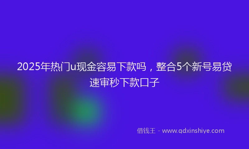 2025年热门u现金容易下款吗，整合5个新号易贷速审秒下款口子