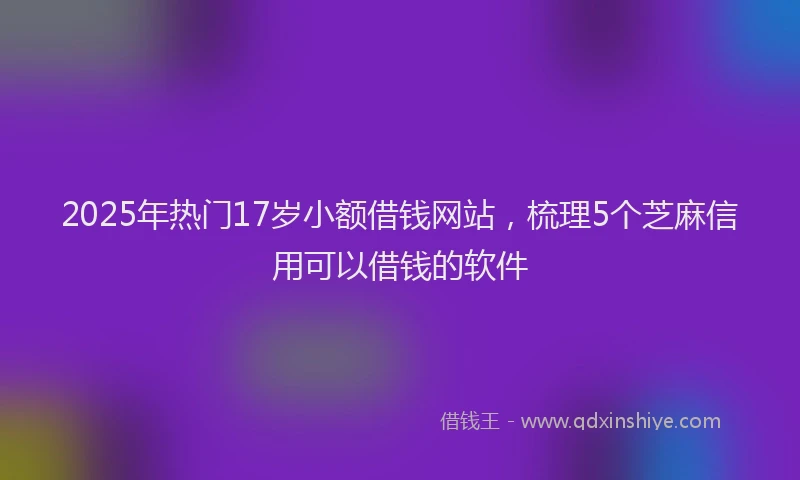 2025年热门17岁小额借钱网站，梳理5个芝麻信用可以借钱的软件