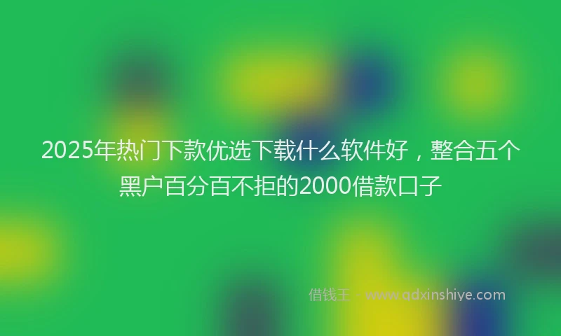 2025年热门下款优选下载什么软件好，整合五个黑户百分百不拒的2000借款口子