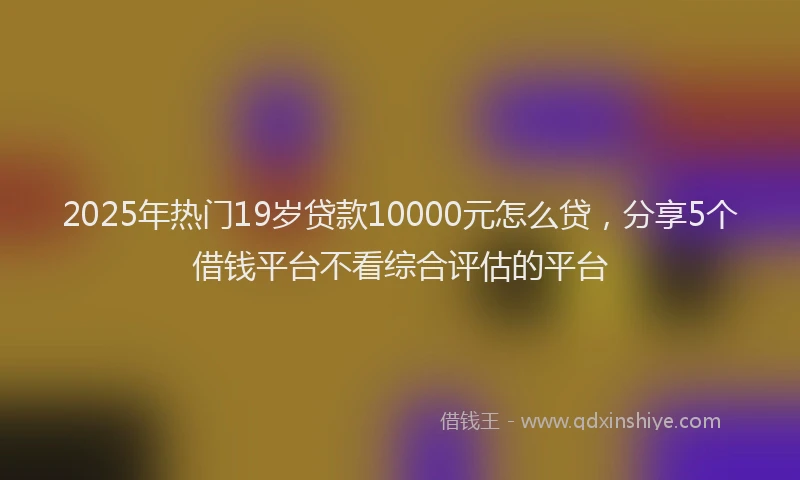 2025年热门19岁贷款10000元怎么贷，分享5个借钱平台不看综合评估的平台