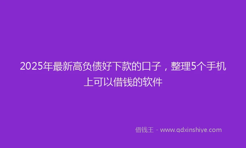 2025年最新高负债好下款的口子，整理5个手机上可以借钱的软件