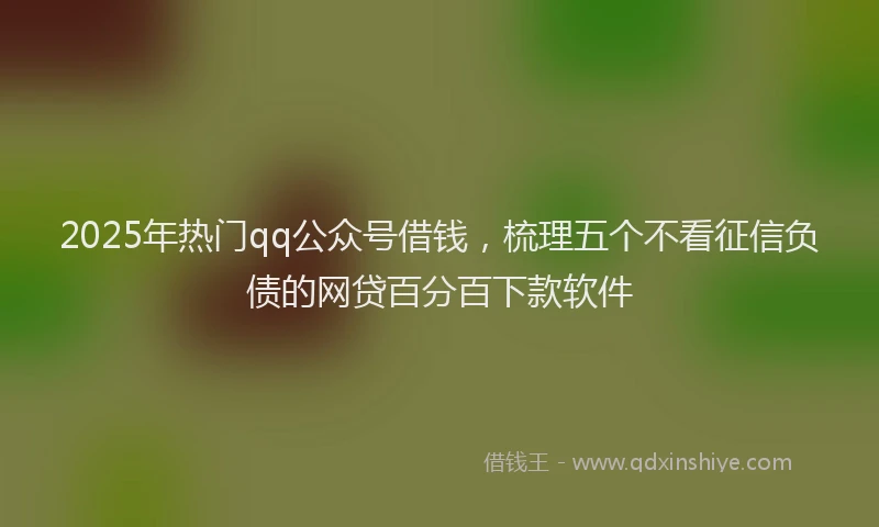 2025年热门qq公众号借钱,梳理五个不看征信负债的网贷百分百下款软件
