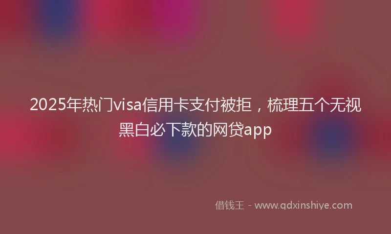 2025年热门visa信用卡支付被拒，梳理五个无视黑白必下款的网贷app