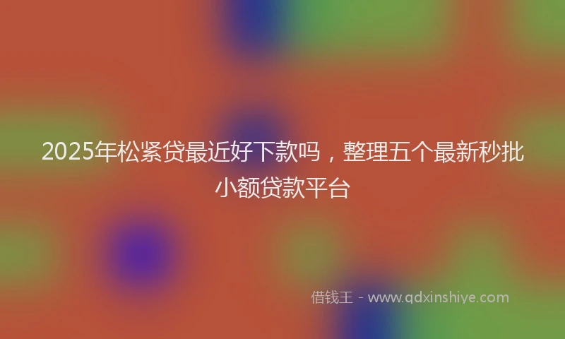 2025年松紧贷最近好下款吗，整理五个最新秒批小额贷款平台