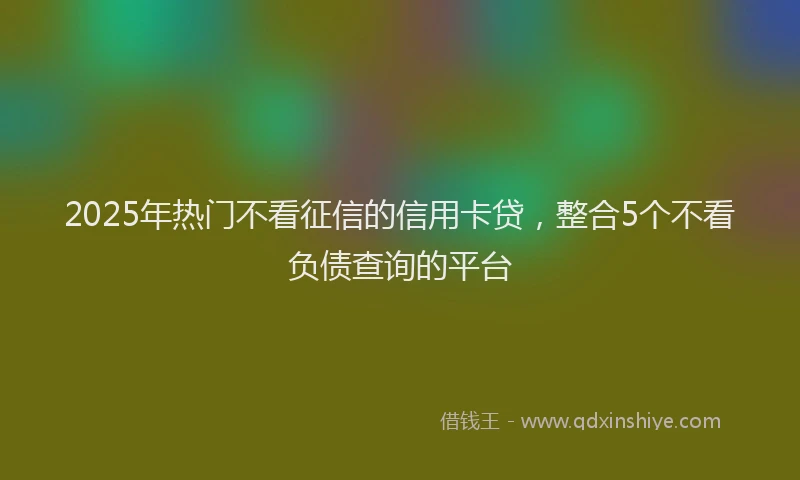 2025年热门不看征信的信用卡贷，整合5个不看负债查询的平台