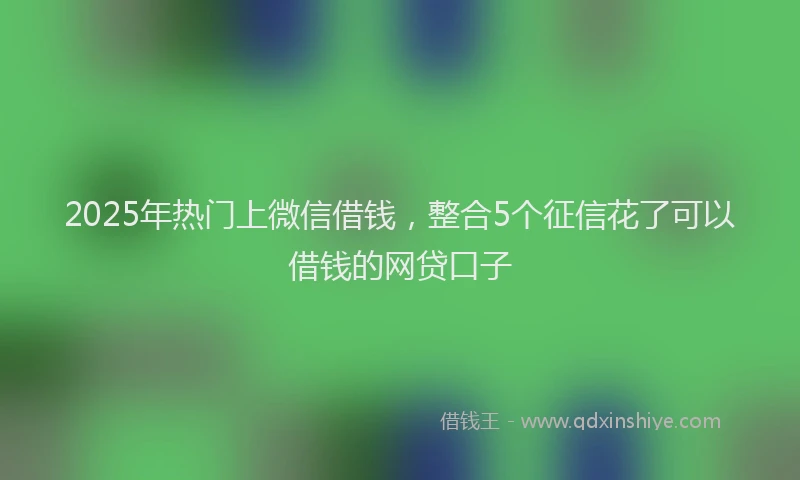 2025年热门上微信借钱，整合5个征信花了可以借钱的网贷口子