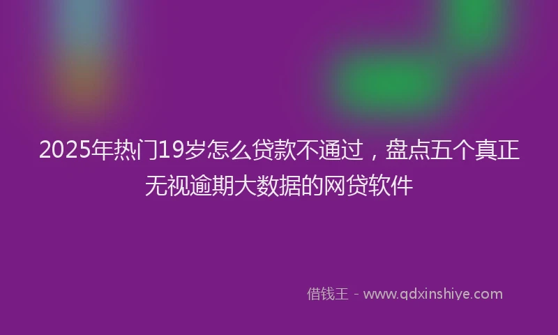 2025年热门19岁怎么贷款不通过，盘点五个真正无视逾期大数据的网贷软件