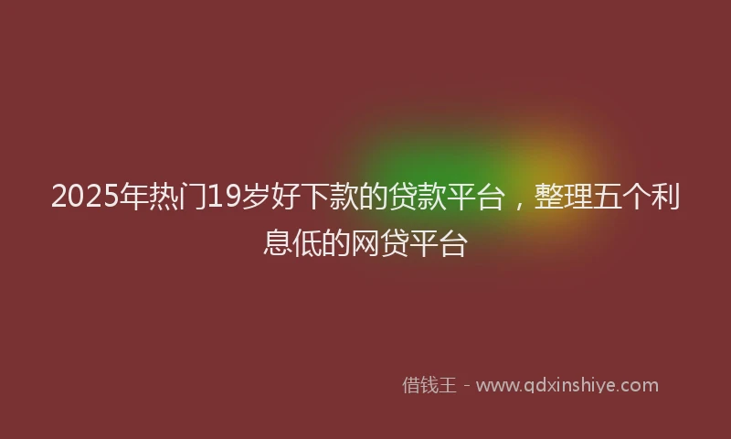2025年热门19岁好下款的贷款平台，整理五个利息低的网贷平台