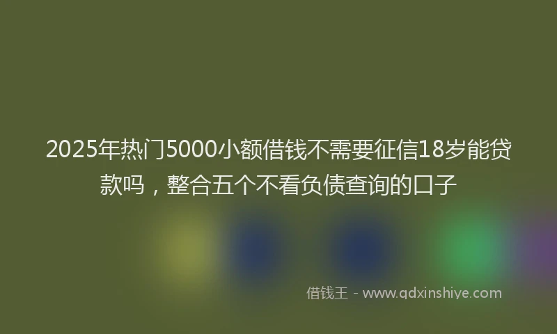2025年热门5000小额借钱不需要征信18岁能贷款吗，整合五个不看负债查询的口子