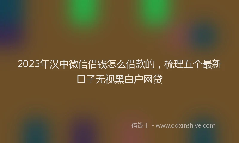 2025年汉中微信借钱怎么借款的，梳理五个最新口子无视黑白户网贷