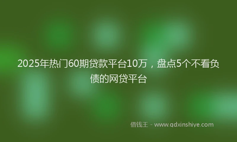 2025年热门60期贷款平台10万，盘点5个不看负债的网贷平台