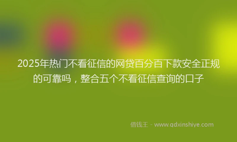 2025年热门不看征信的网贷百分百下款安全正规的可靠吗，整合五个不看征信查询的口子