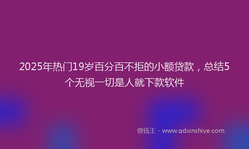2025年热门19岁百分百不拒的小额贷款，总结5个无视一切是人就下款软件