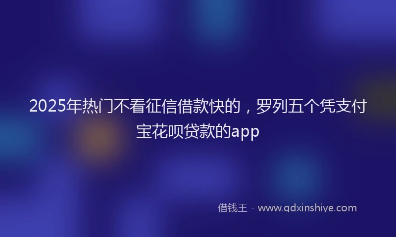 2025年热门不看征信借款快的，罗列五个凭支付宝花呗贷款的app