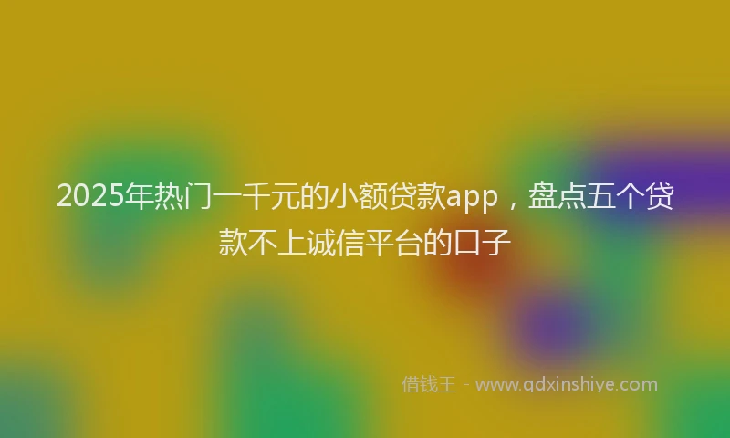 2025年热门一千元的小额贷款app，盘点五个贷款不上诚信平台的口子