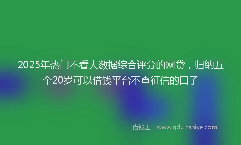 2025年热门不看大数据综合评分的网贷，归纳五个20岁可以借钱平台不查征信的口子