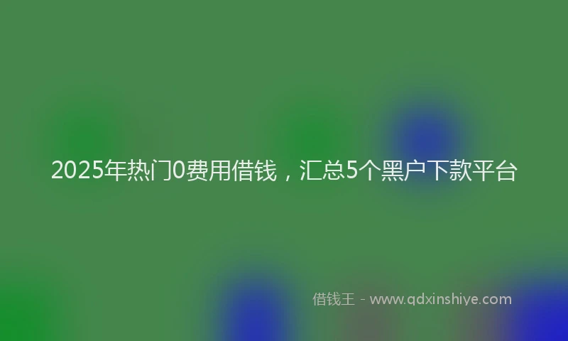 2025年热门0费用借钱，汇总5个黑户下款平台