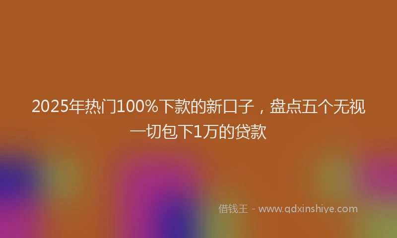2025年热门100%下款的新口子，盘点五个无视一切包下1万的贷款