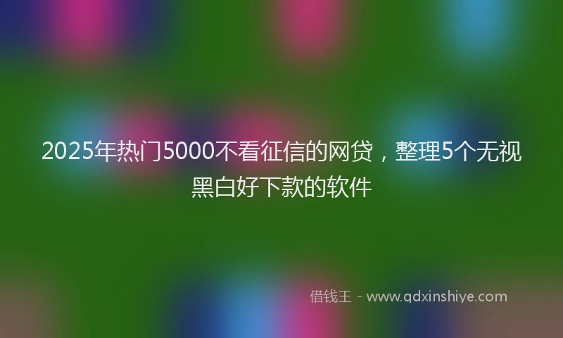 2025年热门5000不看征信的网贷，整理5个无视黑白好下款的软件