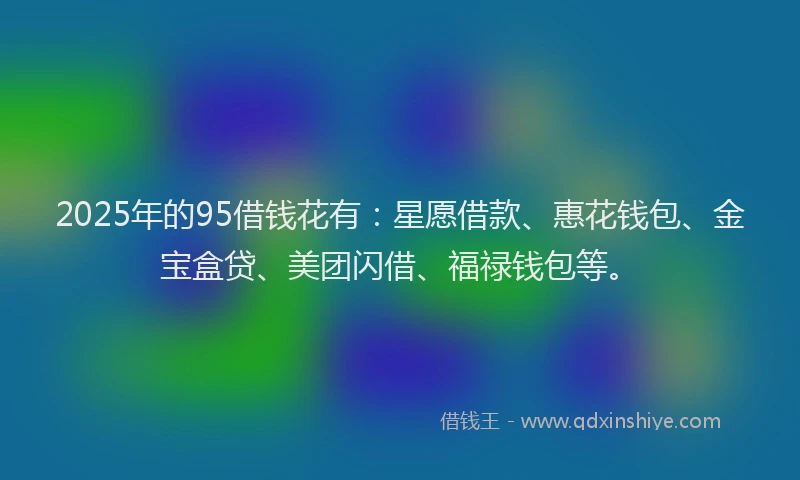 2025年的95借钱花有：星愿借款、惠花钱包、金宝盒贷、美团闪借、福禄钱包等。