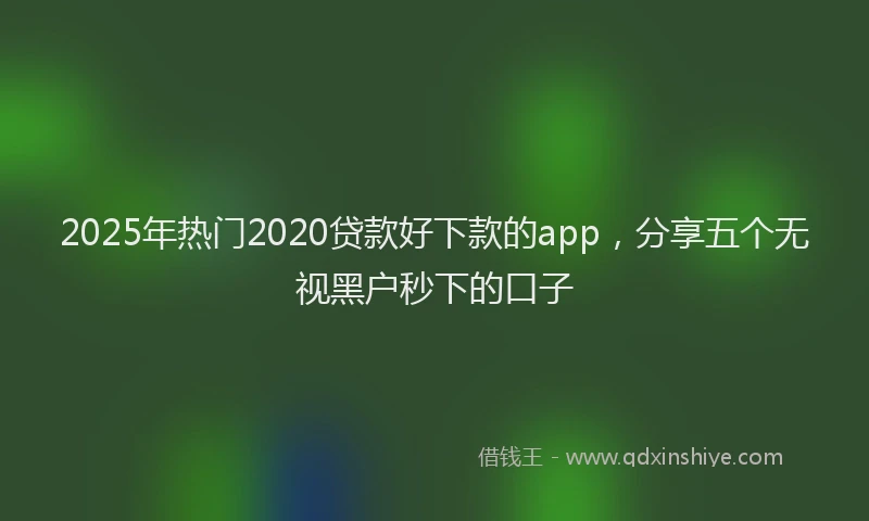 2025年热门2020贷款好下款的app，分享五个无视黑户秒下的口子