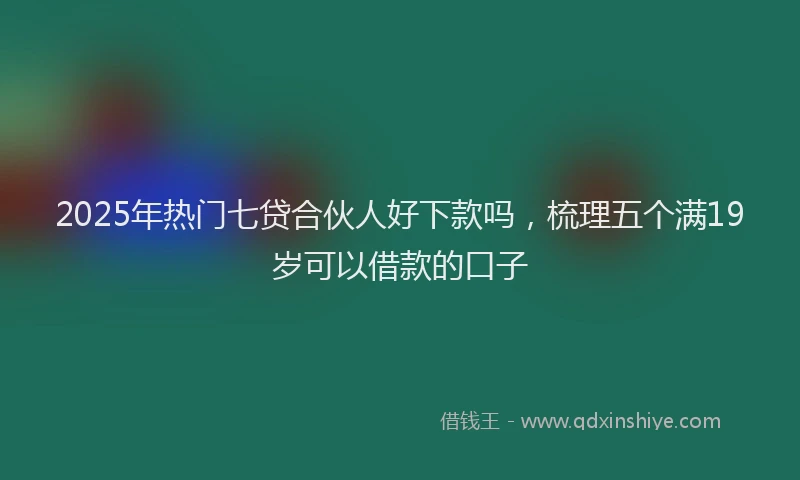 2025年热门七贷合伙人好下款吗，梳理五个满19岁可以借款的口子